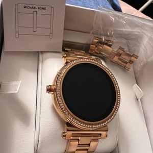 Michael Kors Smart Watch- Sofie Pavé Rose Gold-Tone Smartwatch